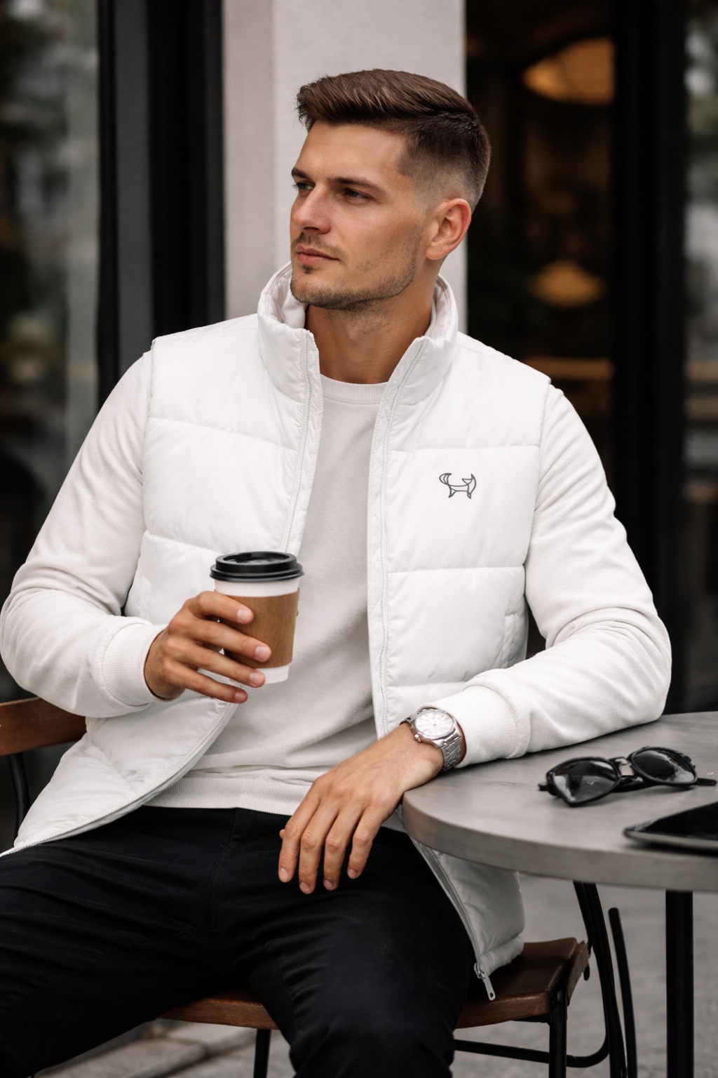 Men’s Lightweight Body Warmer | White
